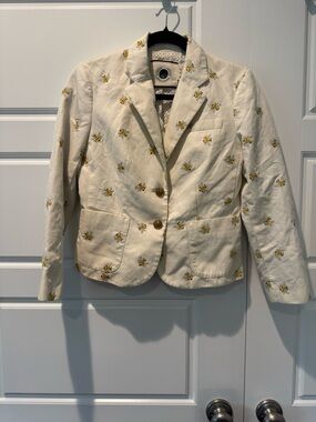 Daughters of the Liberation Anthropologie Bee Corduroy Blazer Sz 0 Cotton/Linen